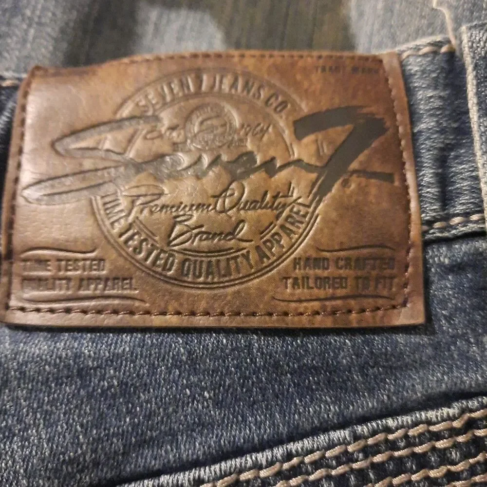 Seven 7 Mens Straight Jeans Premium Denim Blue size 32 W X 30 L 26 Inseam